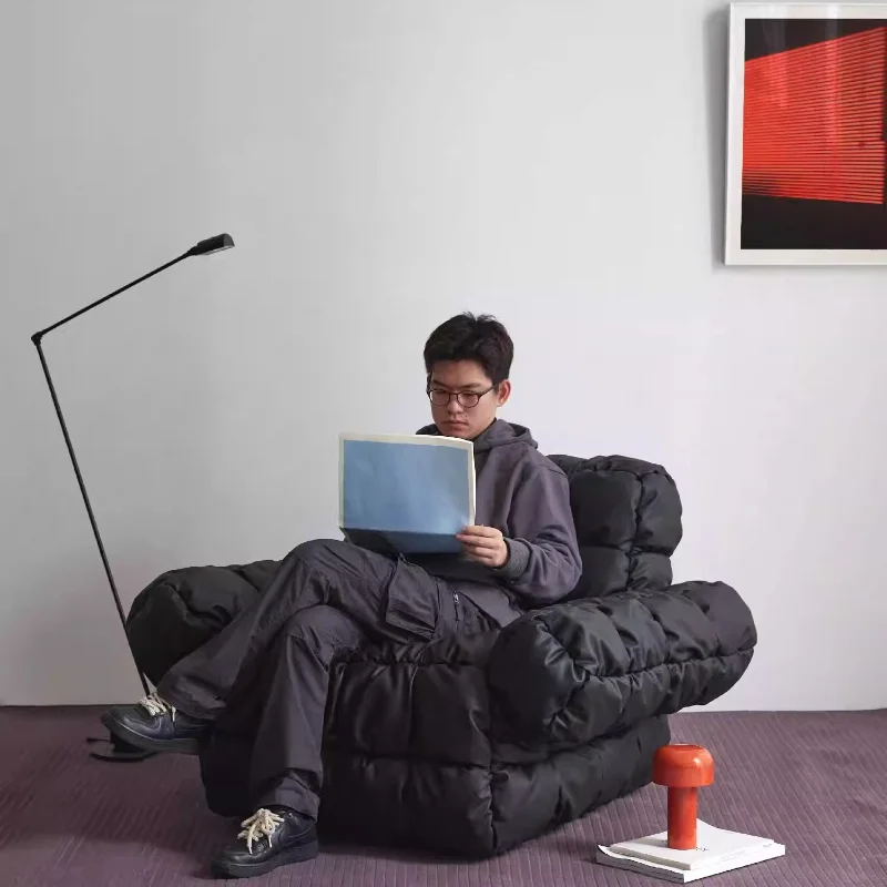 Black Rotating American Living Room Bedroom Small Apartment Lazy Leisure Light Luxury High-end Single Leather Sofa