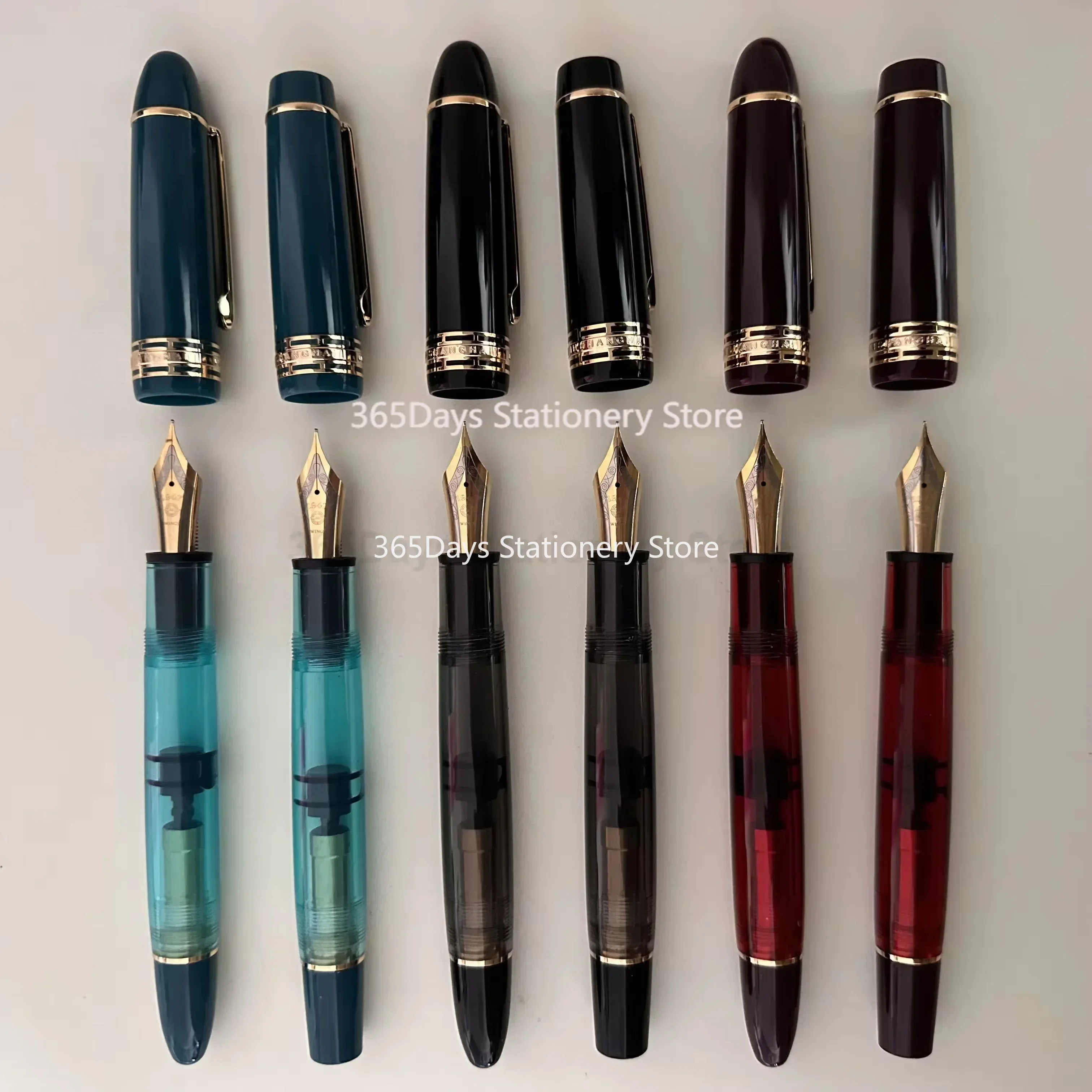 Wingsung/Junlai 630 Transparent Resin Fountain Pen NO.8 Iraurita F Nib Piston Gold Clip Business Writing School Stationery Gifts