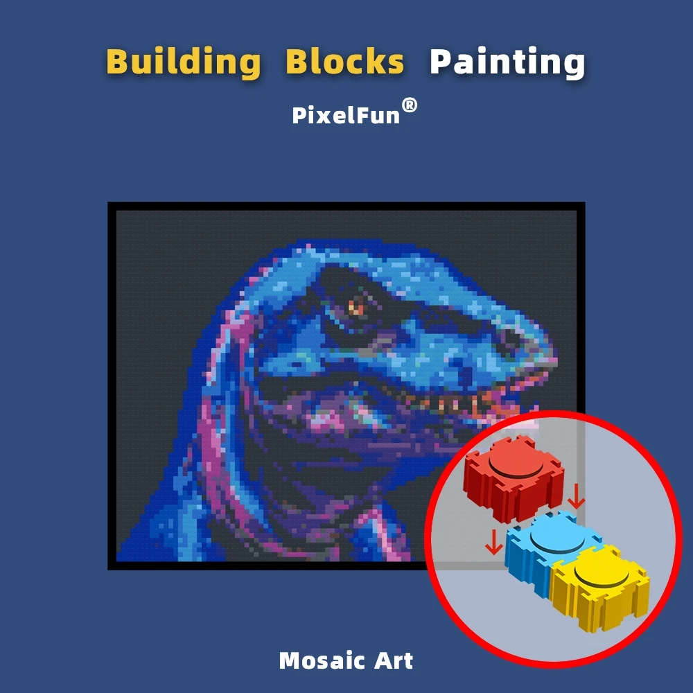 

Building Block Painting Dinosaur Tyrannosaurus Rex Custom Photo Christmax Gift Boys Porch Home Decoration Diy Pixel Mosaic Art