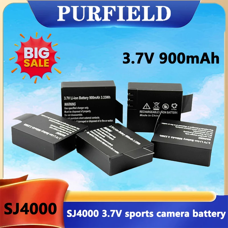 PURFIELD batería recargable de iones de litio 3,7 V 900mAh para Eken H9 SJ4000 SJ5000 SJ6000 SJ7000 WiFi M10 SJ5000x cámara de acción deportiva