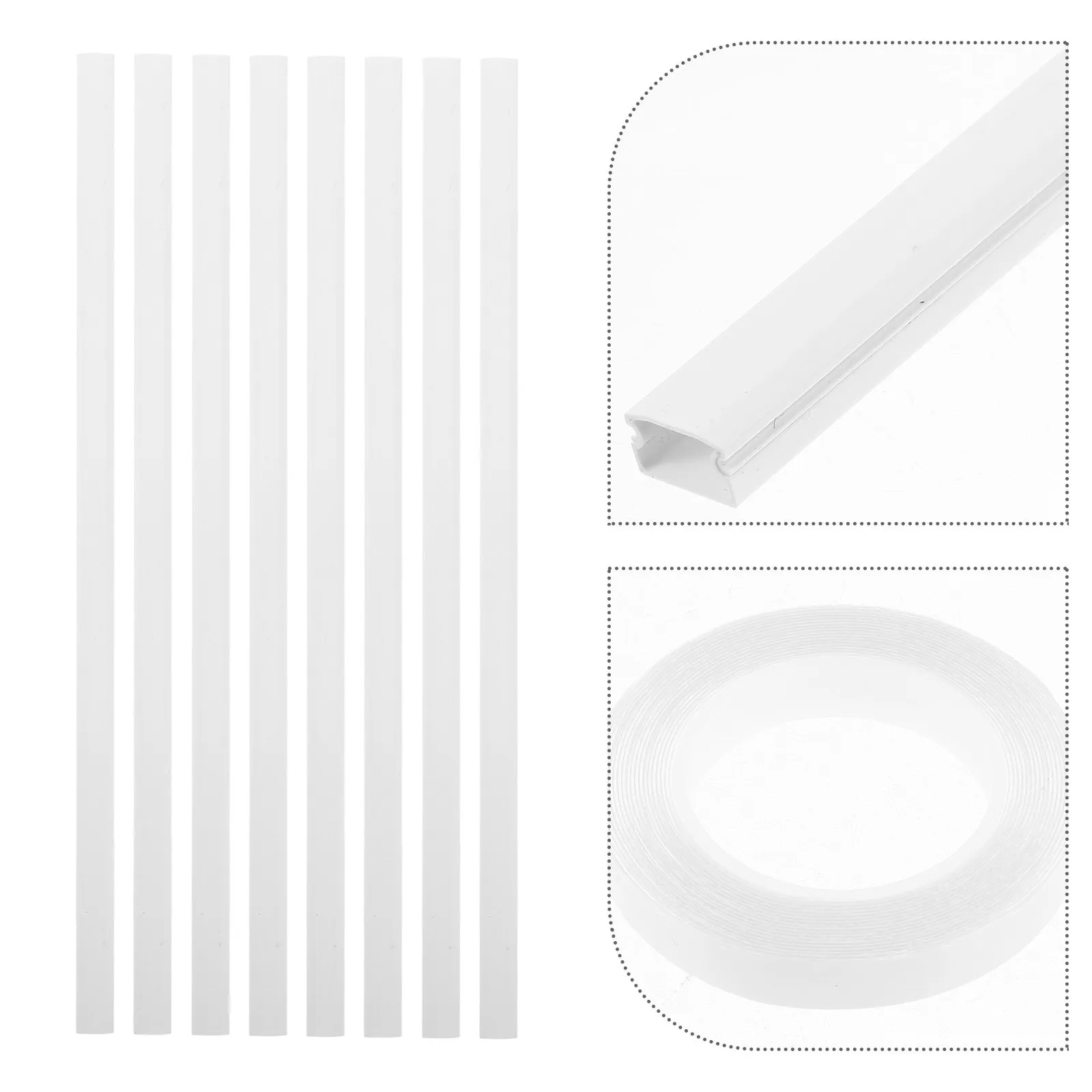 1Set Cable Concealer Wall Mounted Wire Hider Strip Lightweight Easy Install for TV Mount Cord Management Neat Space Organizer