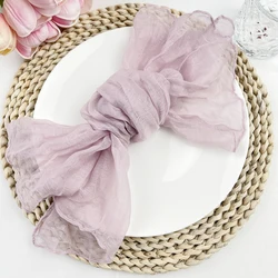 6PCS Pink Gauze Cheesecloth Napkin Table Placemats Setting Dining Wedding Party Banquets Christmas Banquets Arches Cake Decor