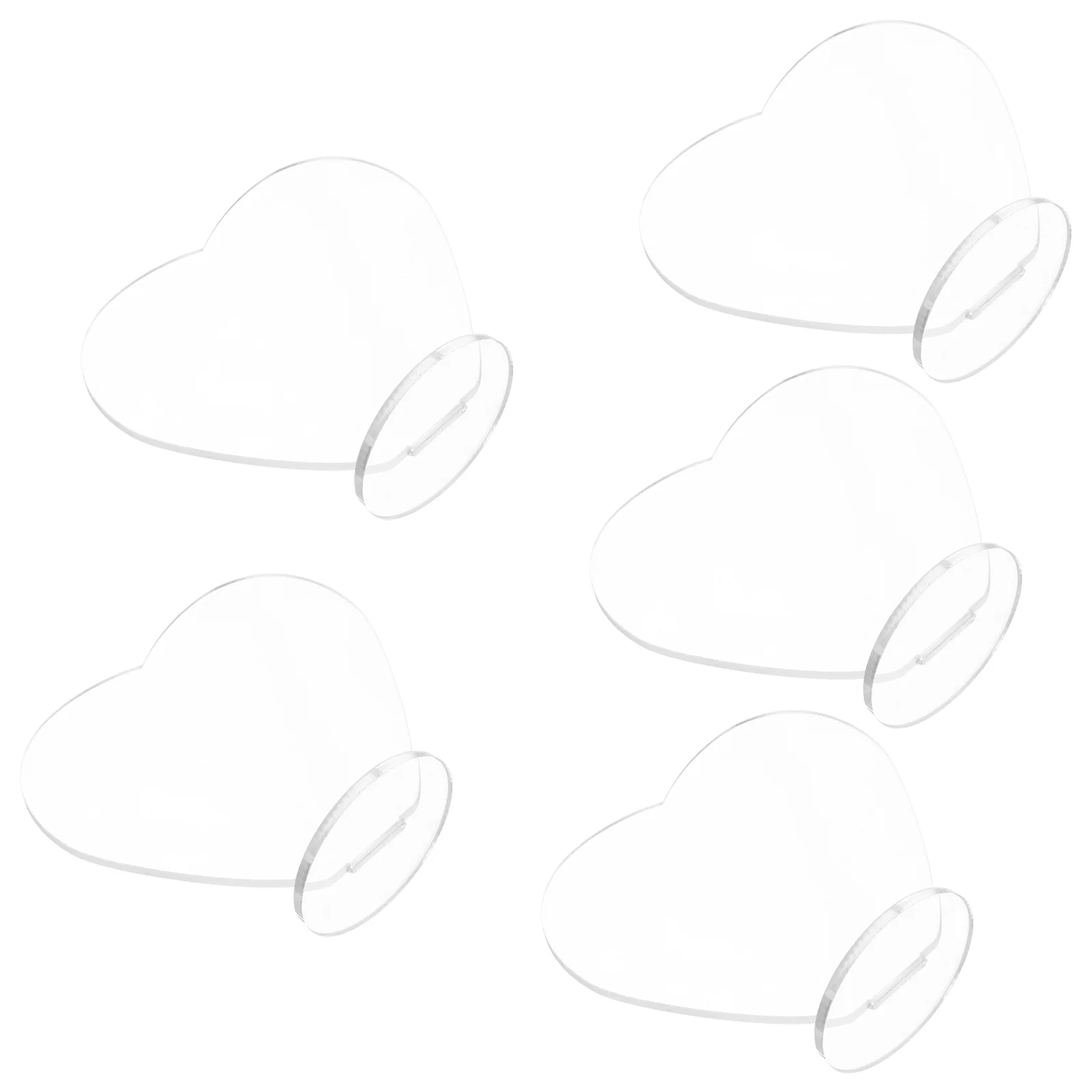 

5pcs Acrylic Heart Shaped Display Stand Clear Diy Card Holder For Greeting Cards Decorative Plate Tabletop Sign Holder