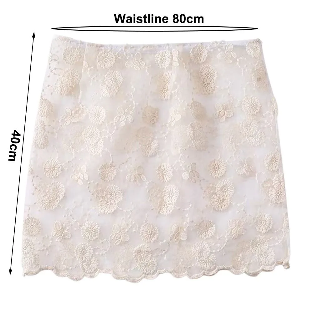 

Модная мини-юбка с вышивкой и кружевом в стиле Y2K, уличная повседневная многослойная юбка в стиле Харадзюку с вырезами для женщин