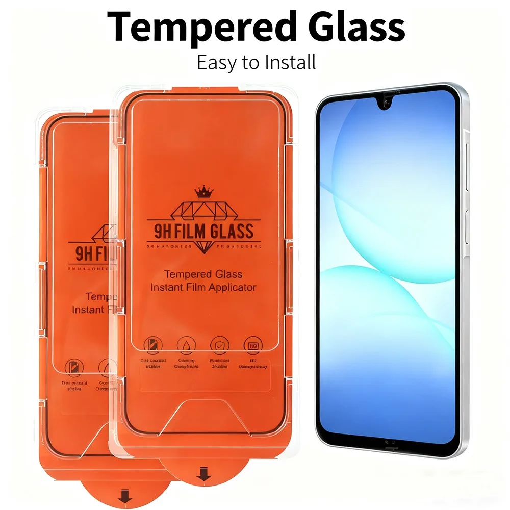 

2pcs Dust Free Tempered Glass for Samsung Galaxy A07 A56 A36 A26 A16 A06 A55 A35 A34 A54 5G Screen Protector Fingerprint-free