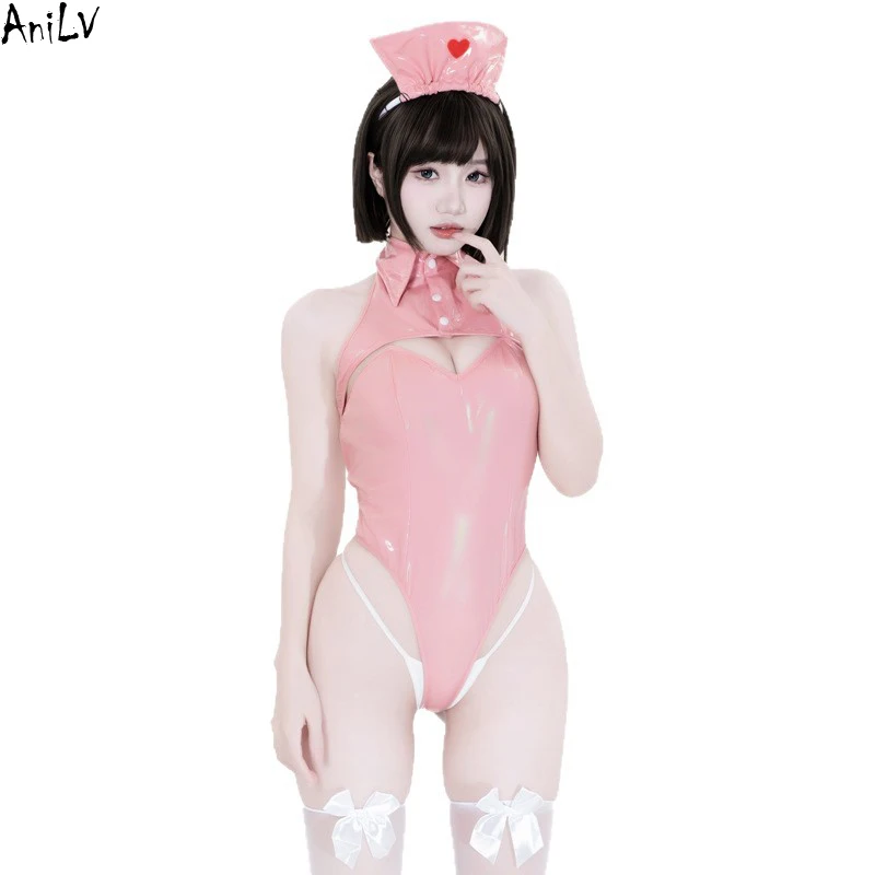 

AniLV Sweet Nurse Uniform Outfit Sexy Lingerie Women Love Bodysuit Unifrom Pajamas Erotic Costumes Cosplay