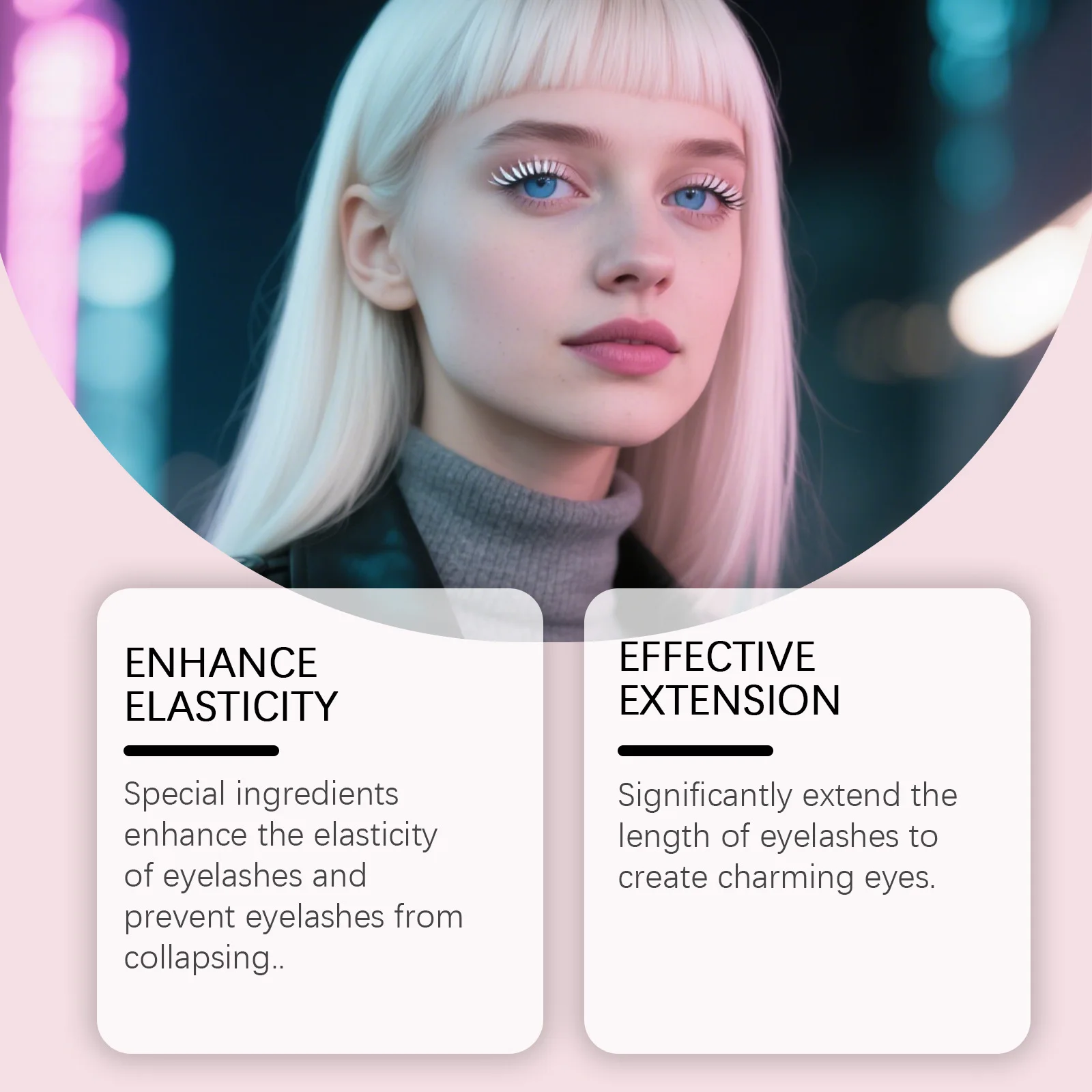 الشباك ماسكارا الرموش أسود بني أبيض طبيعي إطالة سميكة طويلة الأمد مقاوم للماء مقاوم للعرق أنابيب نحيلة ماسكارا #3