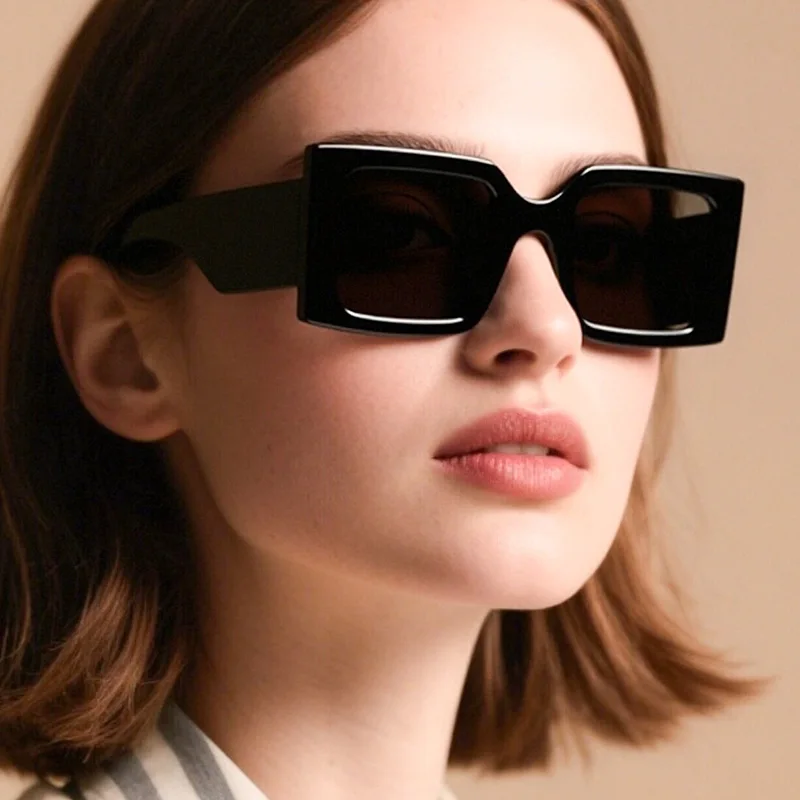 النظارات الشمسية الرجال النساء مربع الأزياء سميكة العلامة التجارية الفاخرة مصمم الرجعية في الهواء الطلق عطلة حزب الهدايا التبعي gafas دي سول النظارات #1