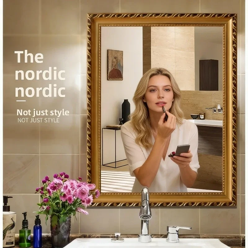 

15.5*23.5 Inch Framed Bathroom Mirror Makeup Dressing Toilet Toilet Toilet Mirror Wall Mirror Vanity Mirror Full Body Shower