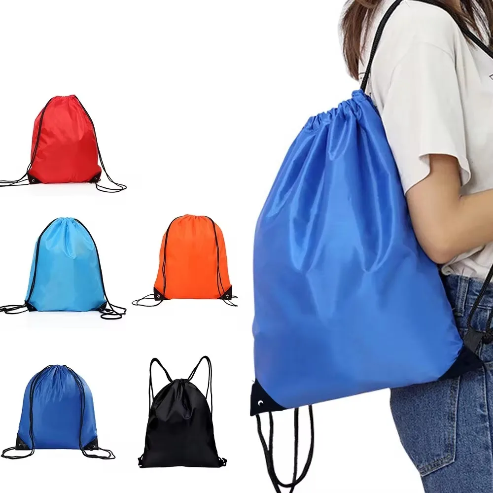 Waterproof Gym Bag Drawstring Sack Fitness Travel Outdoor Backpack DIY Daybag Shopping Bags Swimming Basketball Yoga Sports Bags