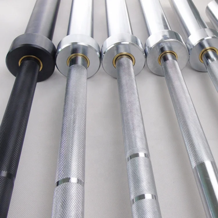 

Штанга для тяжелой атлетики и пауэрлифтинга из цельного хромированного металла, 2200 мм, для тренировок в спортзале и дома