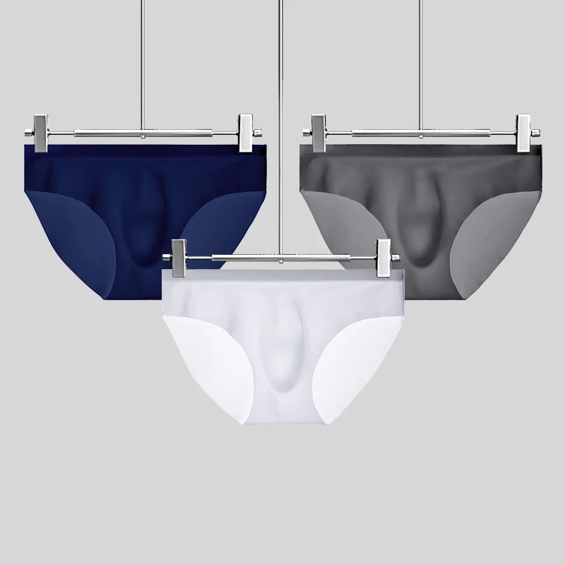 Men's underwear Men's ice silk briefs summer breathable quick-drying seamless shorts Transparent ultra-thin personality underpan