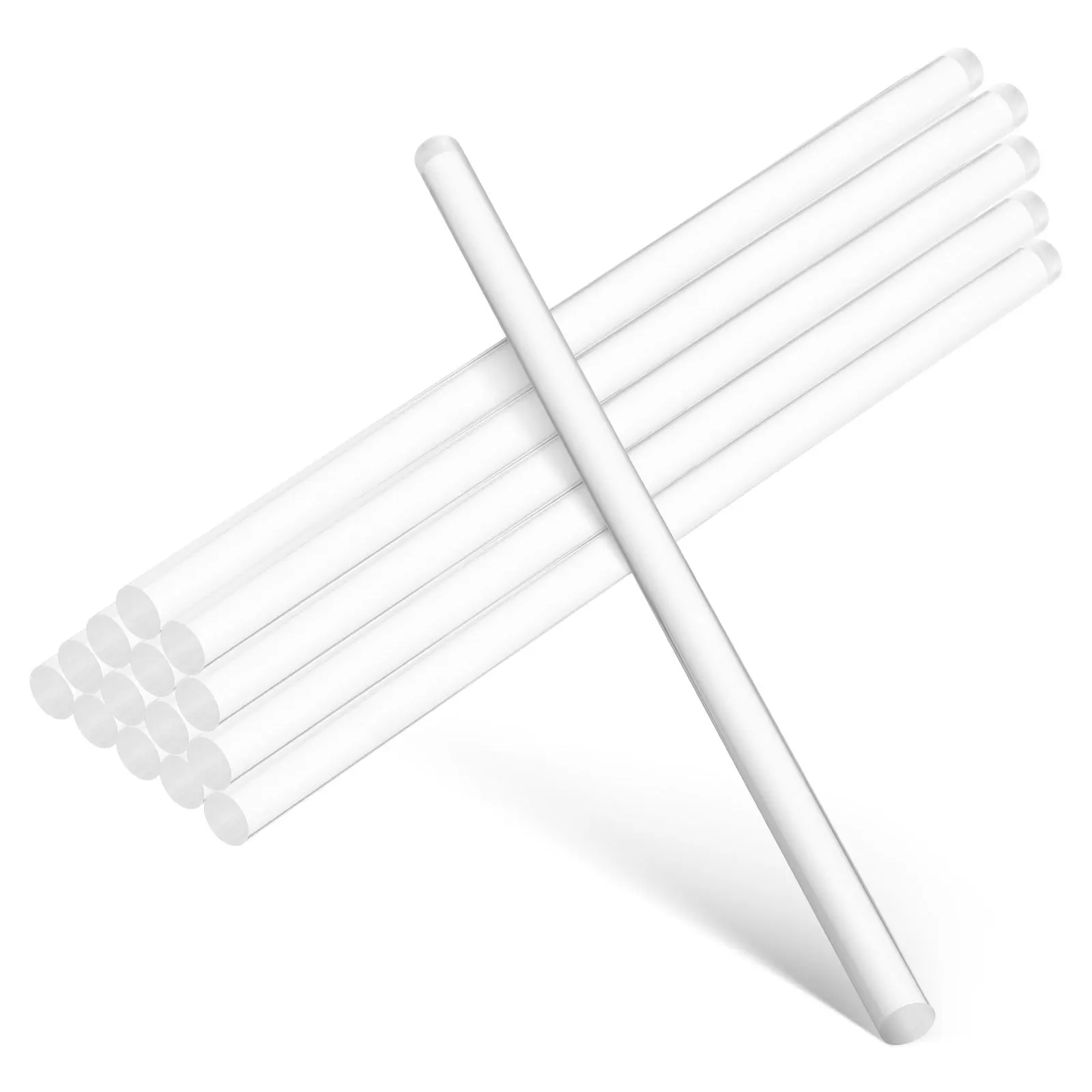 

15pcs Transparent Acrylic Rods Clear Round Dowel Sticks For Cake Pops Lollipop Making Diy Crafts Cupcake Toppers Cocktail