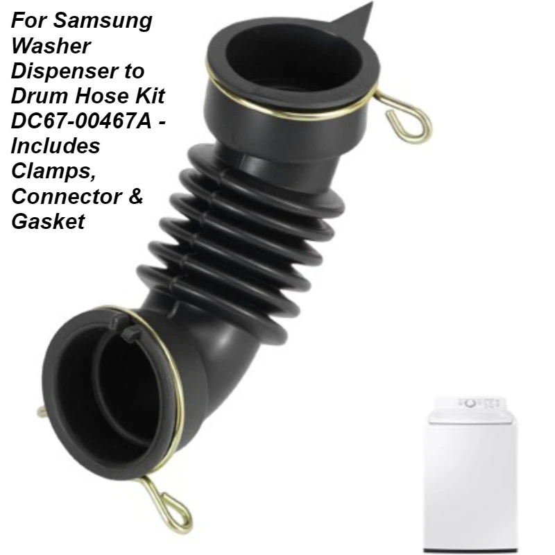 

For Samsung Washer Dispenser to Drum Hose Kit DC67-00467A - Includes Clamps, Connector & Gasket