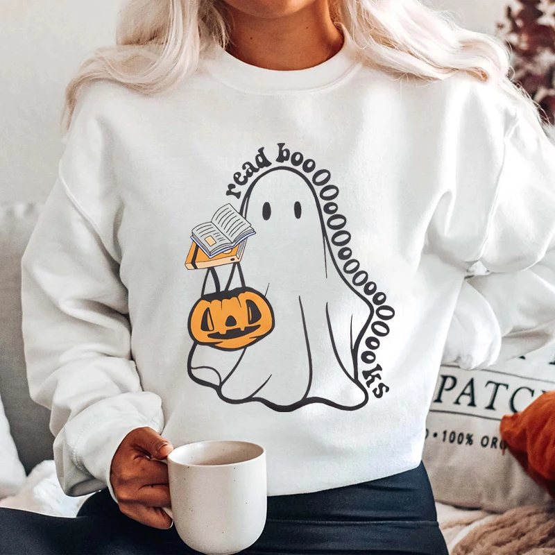 

Halloween Sweatshirts for Women In My Spooky Era Sweater Teacher Pullovers Book Graphic Sweatshirt Long Sleeve Pullover