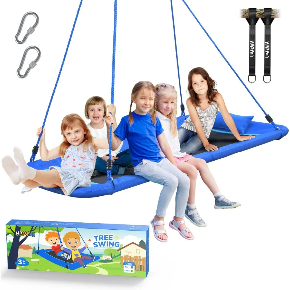 

800lbs 60" Platform Tree Swing for Kids and Adults with Pillow, Heavy Duty Large Rectangle Swing for Kids Outdoor