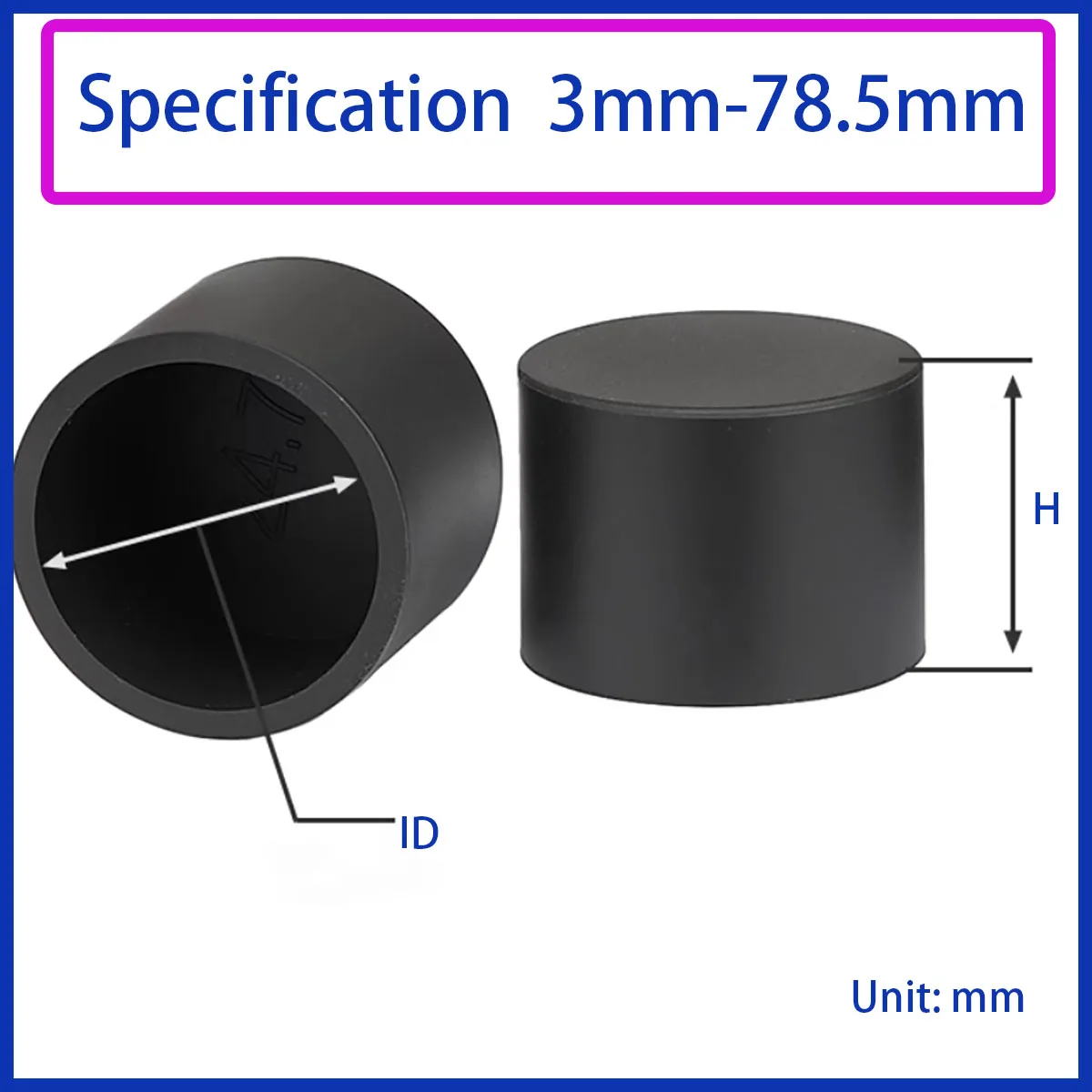 Flexible Silicone Round Protection Caps 3mm-78.5mm - Anti-Dust Seal Gasket for Pipe Bolt Furniture (White/Black)
