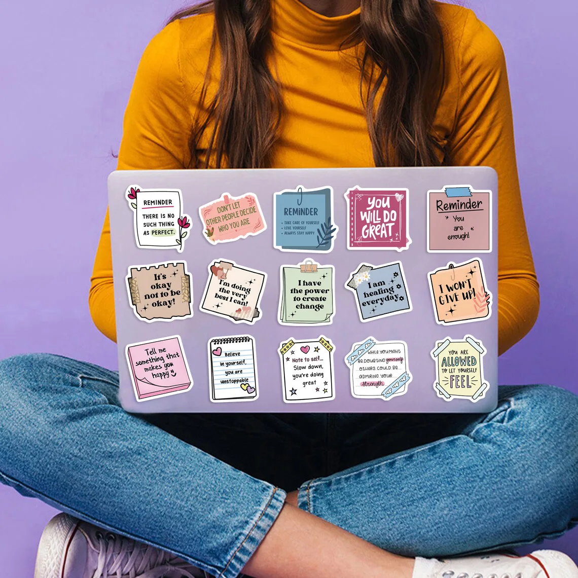 50 قطعة ملصقات عبارة إنجليزية ملهمة إبداعية يمكنك صنعها بنفسك دفتر القصاصات جيتار دراجة سكوتر ملصق مضاد للماء على الجدران