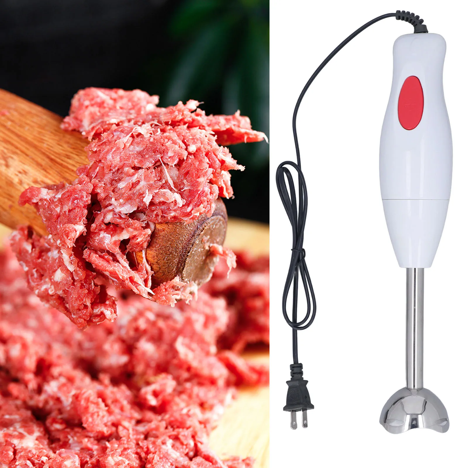 110V Electric Mixer Handheld Blender ABS and Stainless Steel  Powerful Stick Mixer for Soup  Puree Kids Food US Plug