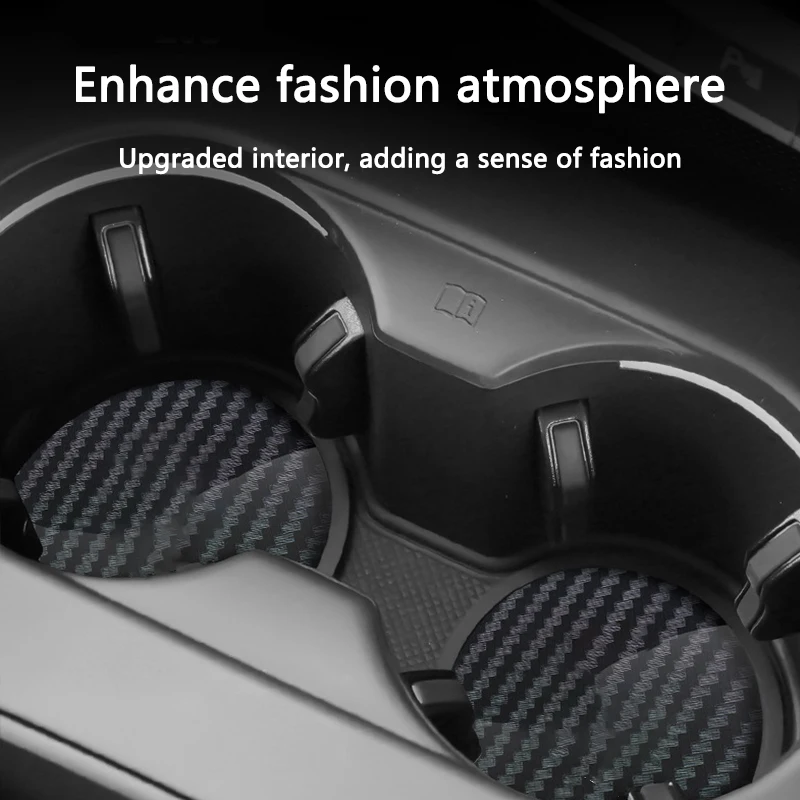 For Skoda Kodiaq Fabia Kamiq Karoq Octavia 3 A5 A7 Rapid Scala Kami Car Coaster Waterproof Non-Slip Mat Water Cup Slot Accessory