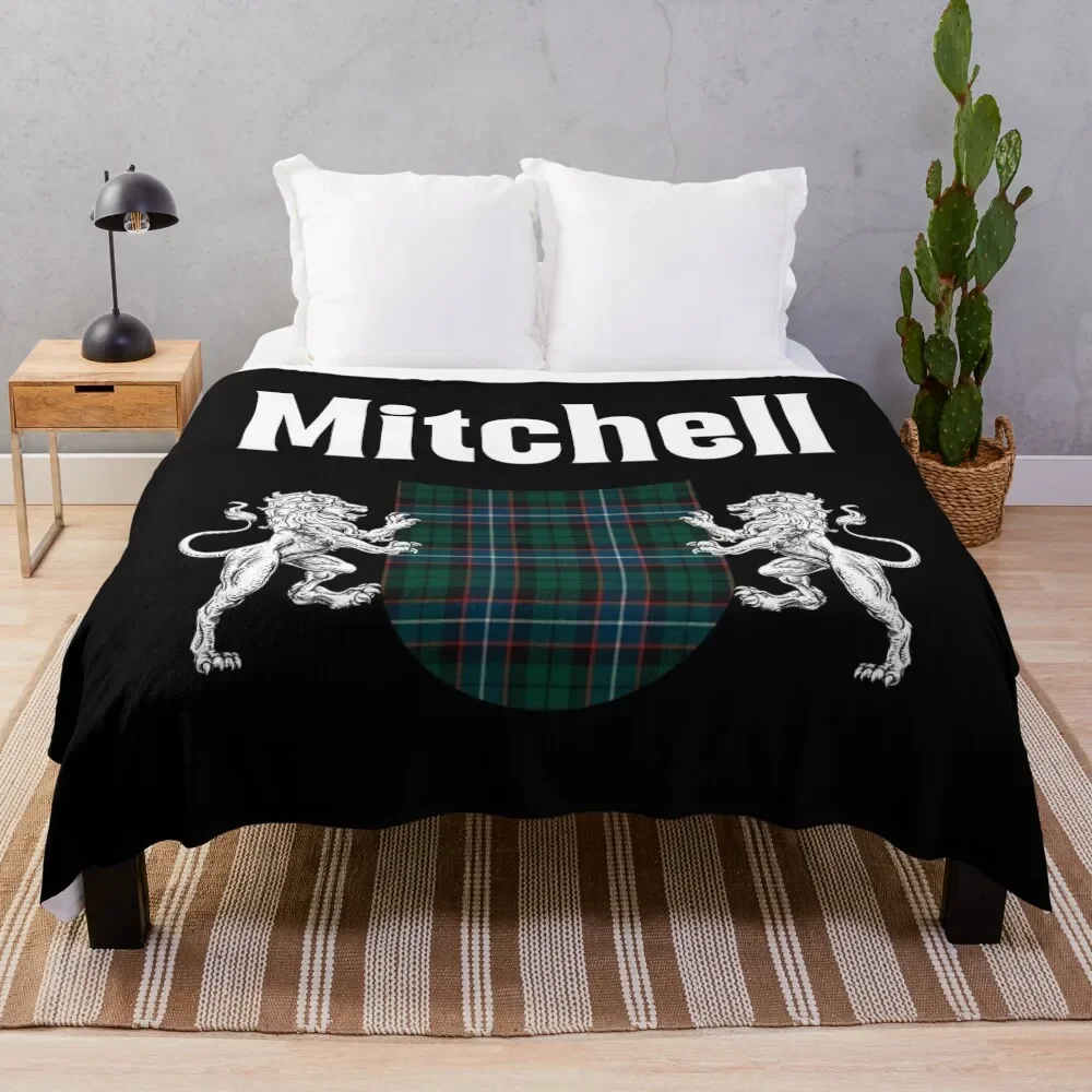 

Mitchell Clan Scottish Name Coat Of Arms Tartan Throw Blanket Faux Fur Soft Warm Blanket for Bed
