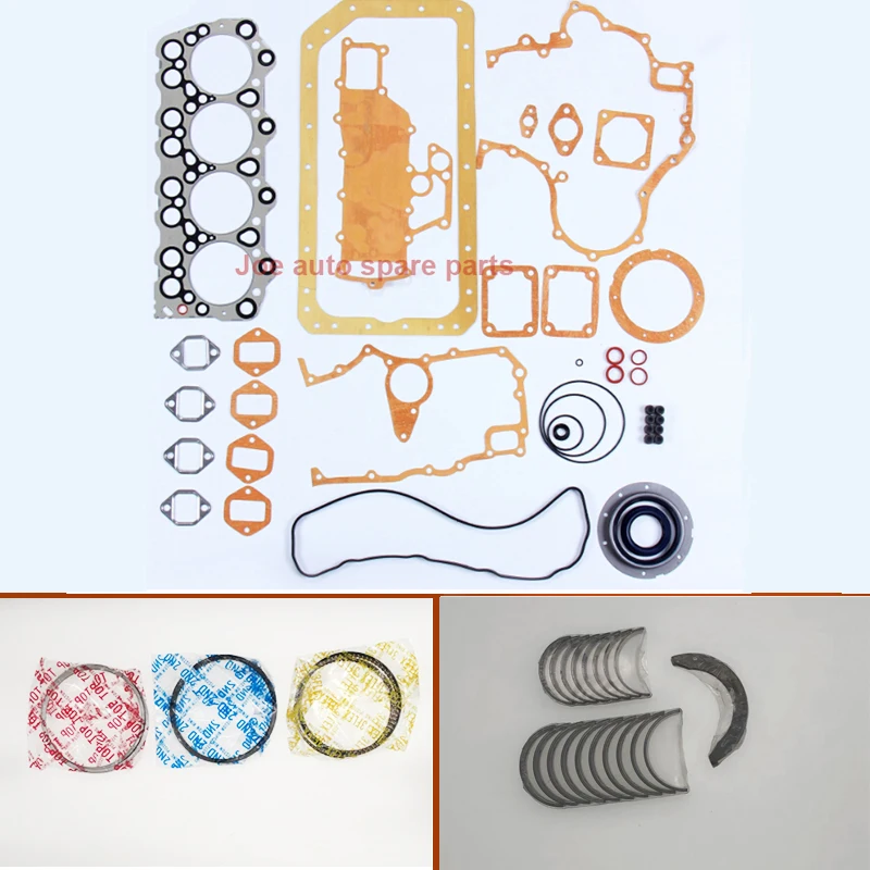 4D34 4D34T Full gasket set kit crankshaft connecting rod bearing piston ring for Mitsubishi Fuso CANTER Truck and Bus  4.0L