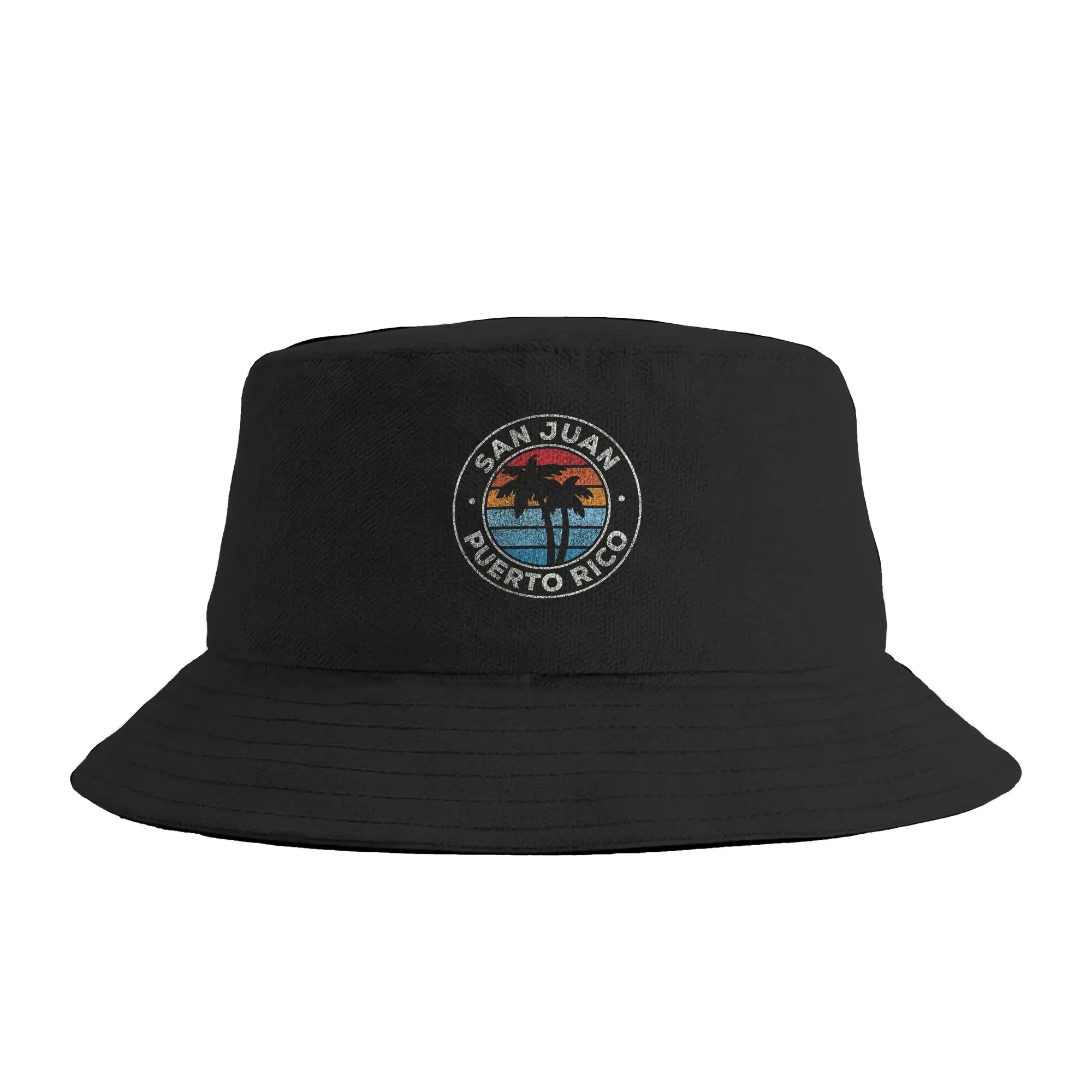 Couple San Juan Puerto Rico Vintage Graphic Retro 70s Bucket Hat  Foldable Fisherman Hats Spring Casual Beach Travel Caps