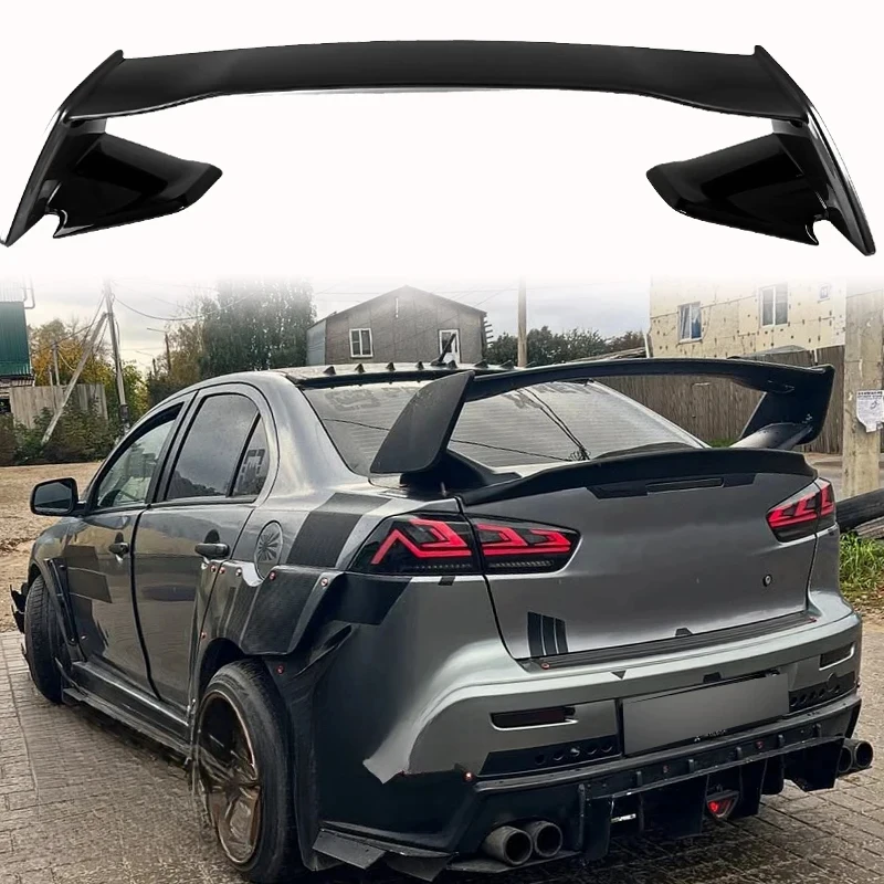 High Quality ABS Unpainted Rear Tail Spoiler Wing LANCER EVO 2008-2015 Exterior Accessories view 5