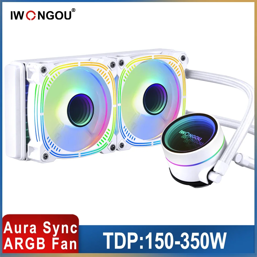 IWONGOU-RGB Dissipador de água, refrigerador do processador, Intel Lga 2011 V3 1700, 1151, AM3 +, AM4, refrigeração líquida, 240mm