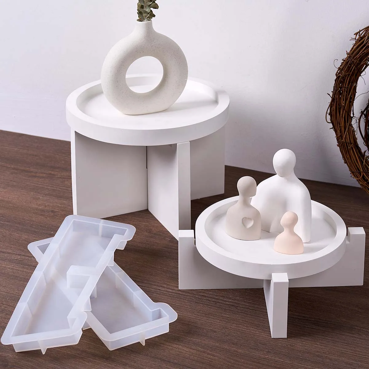 Round Stand Dish Silicone Mold DIY Cup Pastry Plate Casting Molds Plaster Resin Jewelry Storage Tray Craft Making Home Decor - Image 3