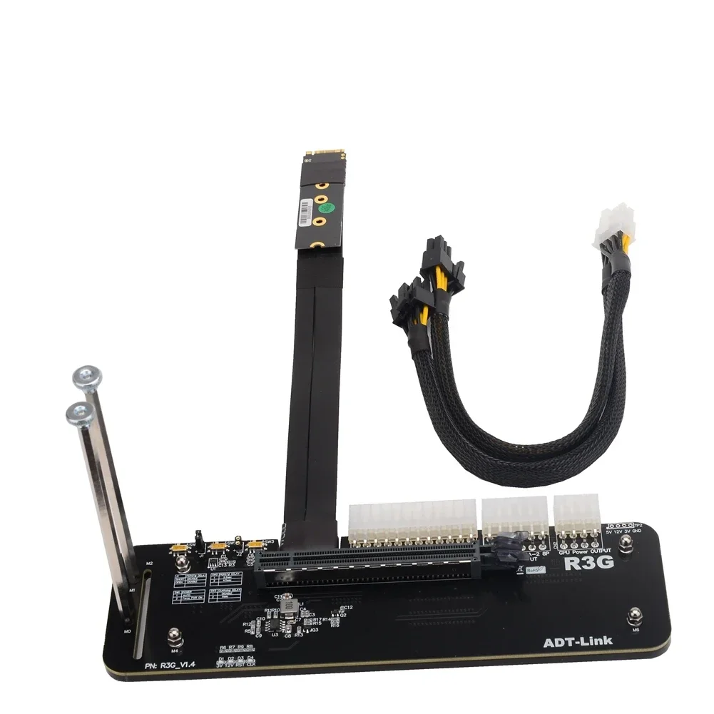 ADT-Link Notebook PC External Graphics Card Riser Cable M.2 NVME M-Key To PCI-E 3.0 / 4.0 x4 Adapter eGPU For ITX STX NUC Laptop