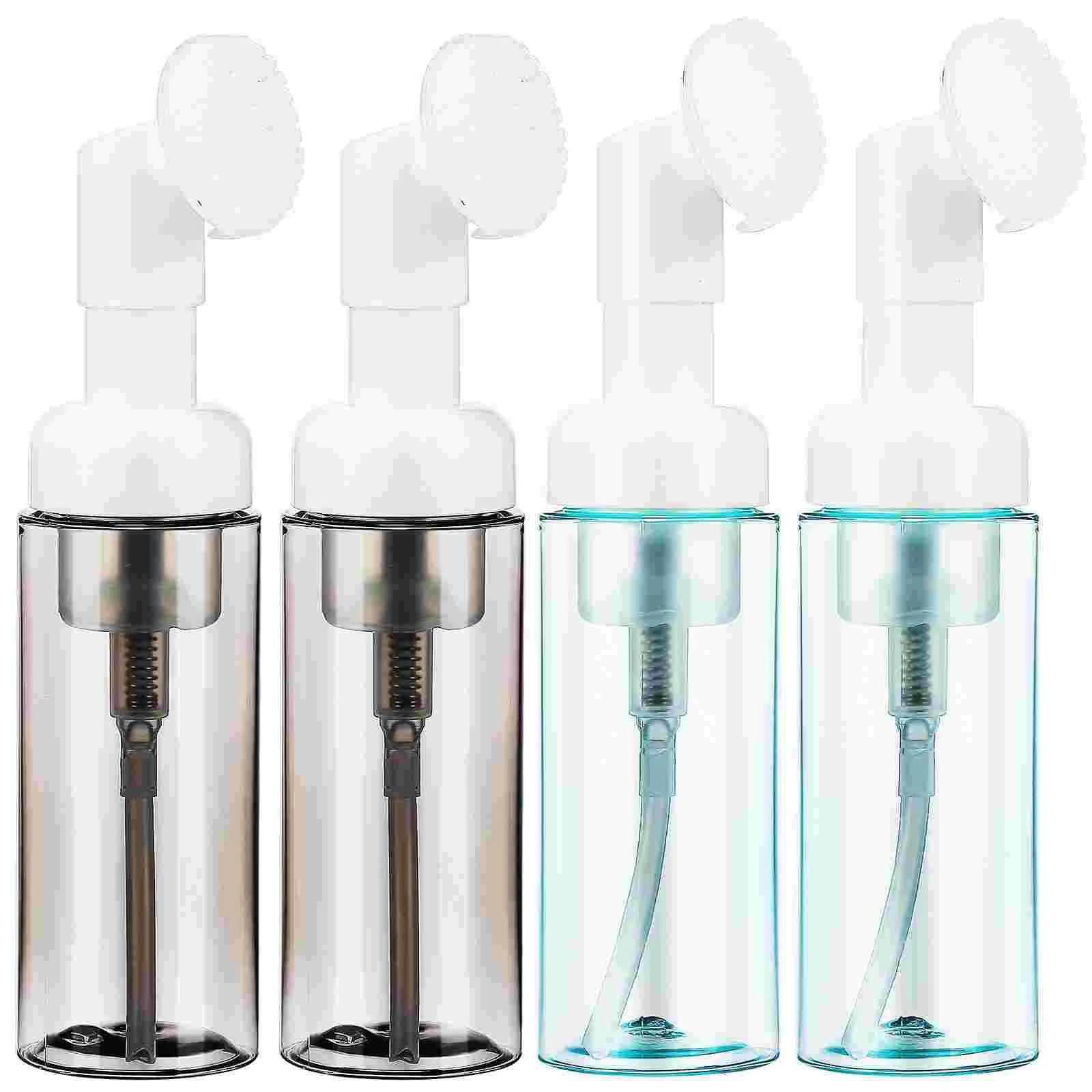 Toothpaste Pump Dispenser Lash Bottles Foam Packaging Empty 60ml 2pcs Transparent Black + Green Soap Liquid Syrup