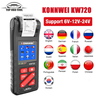 KONNWEI KW720 6V 12V 24V Battery Tester Analyzer Charging Cranking Test Tool for Motorcycle Car Truck with Integrated Printer