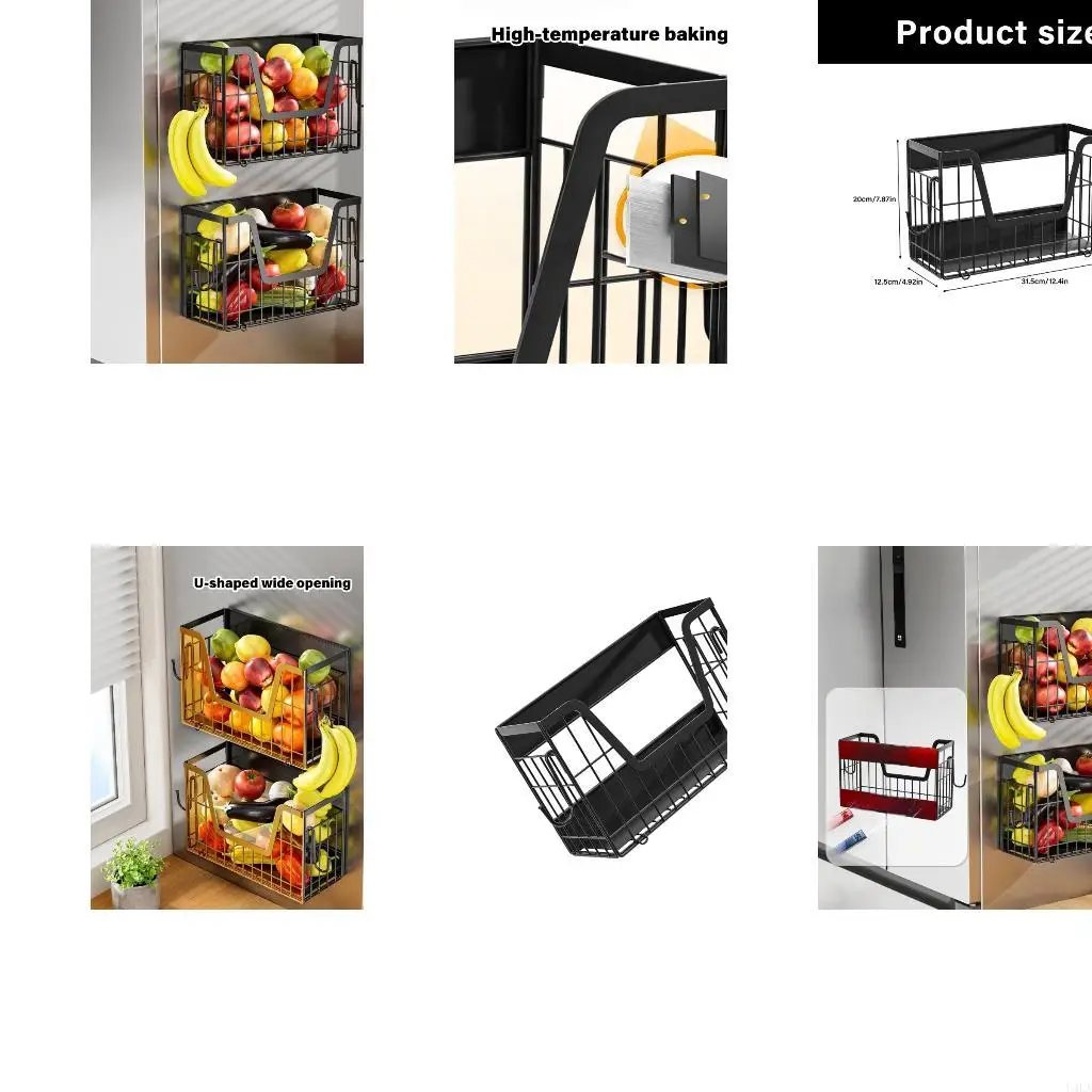 

U4LA Refrigerator Shelf Fridge Storage Basket Spices Rack Easy to Clean