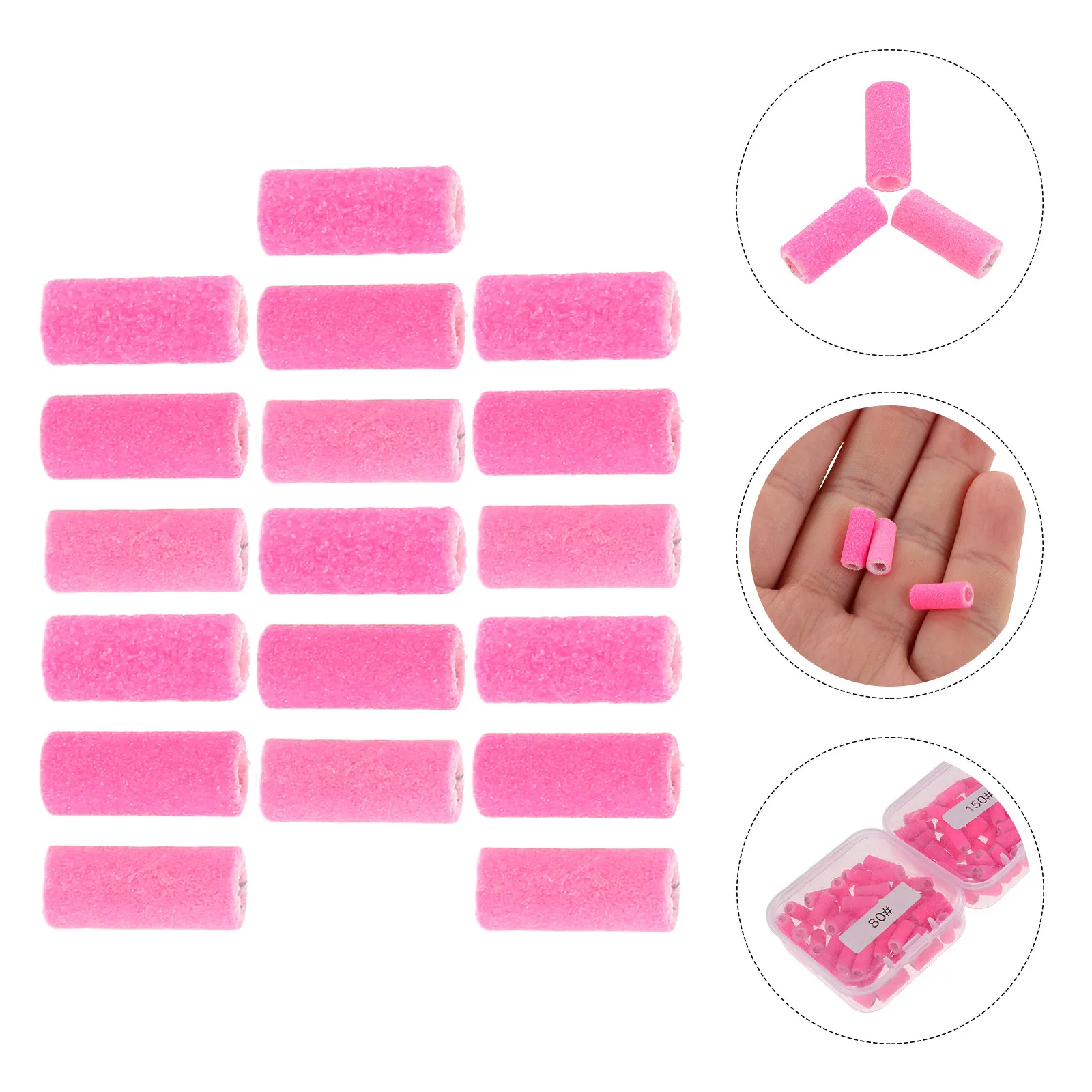 

1Set 3mm Sanding Bands 80 150 200 Grit Nail Drill Bits Shaping Buffing Portable Durable Multigrit Combo Manicure Tool