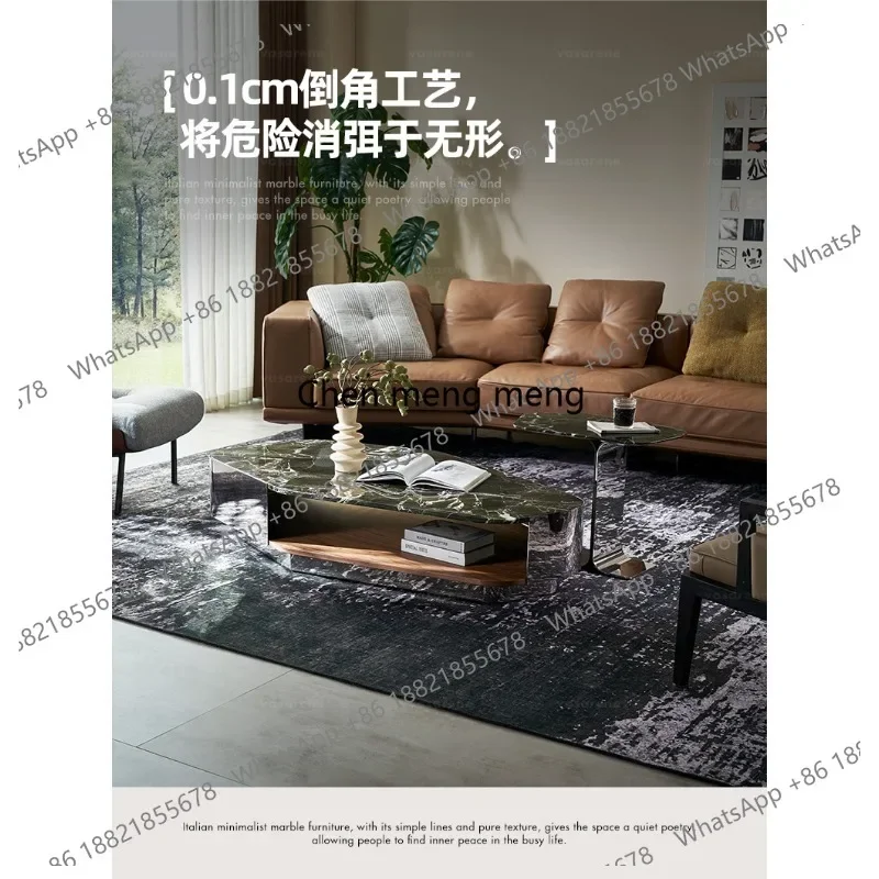 Marble living room edge light luxury minimalist living room corner design storage magazine rack