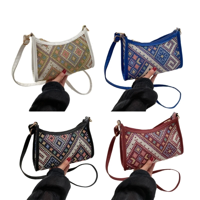 Trendy Bohemian Shoulder Bag Versatile Crossbody Handbag with Eye catching Print Fashionable Purse Purse