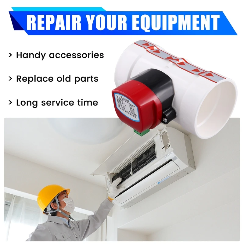 ABKD Plastic Motorized Damper PVC Check Valve Air Duct Volume Controller For Ventilation Pipe 220VAC