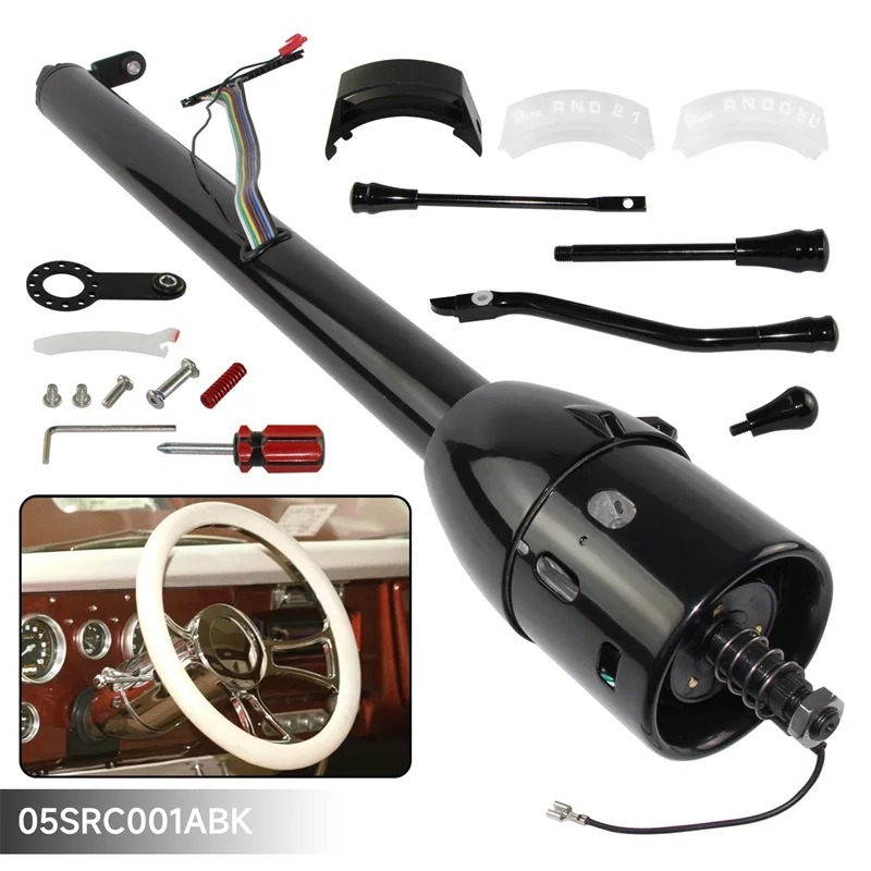 Black/Silver Universal  32''/30''/28'' Inch GM LR Electrophoretic Coating Tilt AT Automatic Style Steering Column 1969-1994