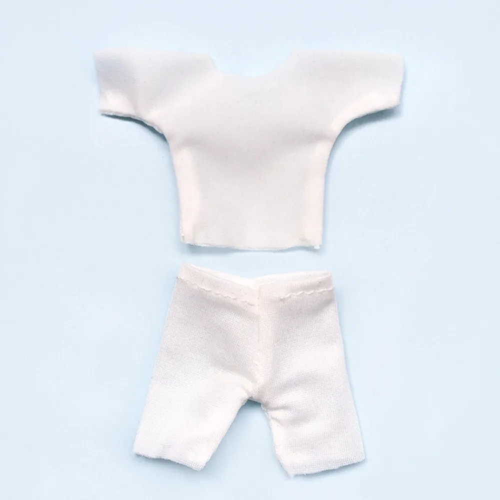

High Stretch Anti Dyeing Clothes T-Shirt Suit Undershirt Ob11 Anti Staining Set Tops and Pants Casual Wear Underlay 1/12 Bjd