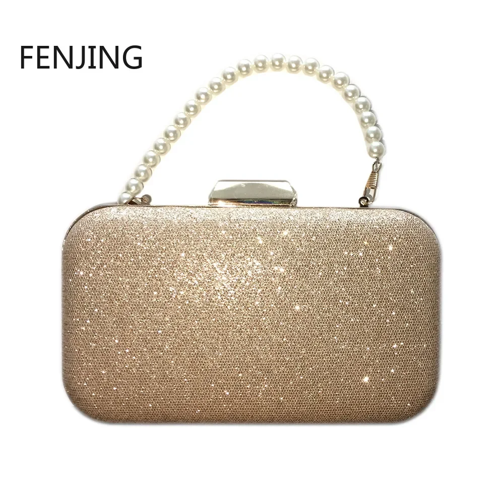Diamond Pearl Petal Chain Tassel Evening Clutches Bag Rhinestone Plastic Flower Purse Metal Women's Handbag Luxury Shoulder Bags