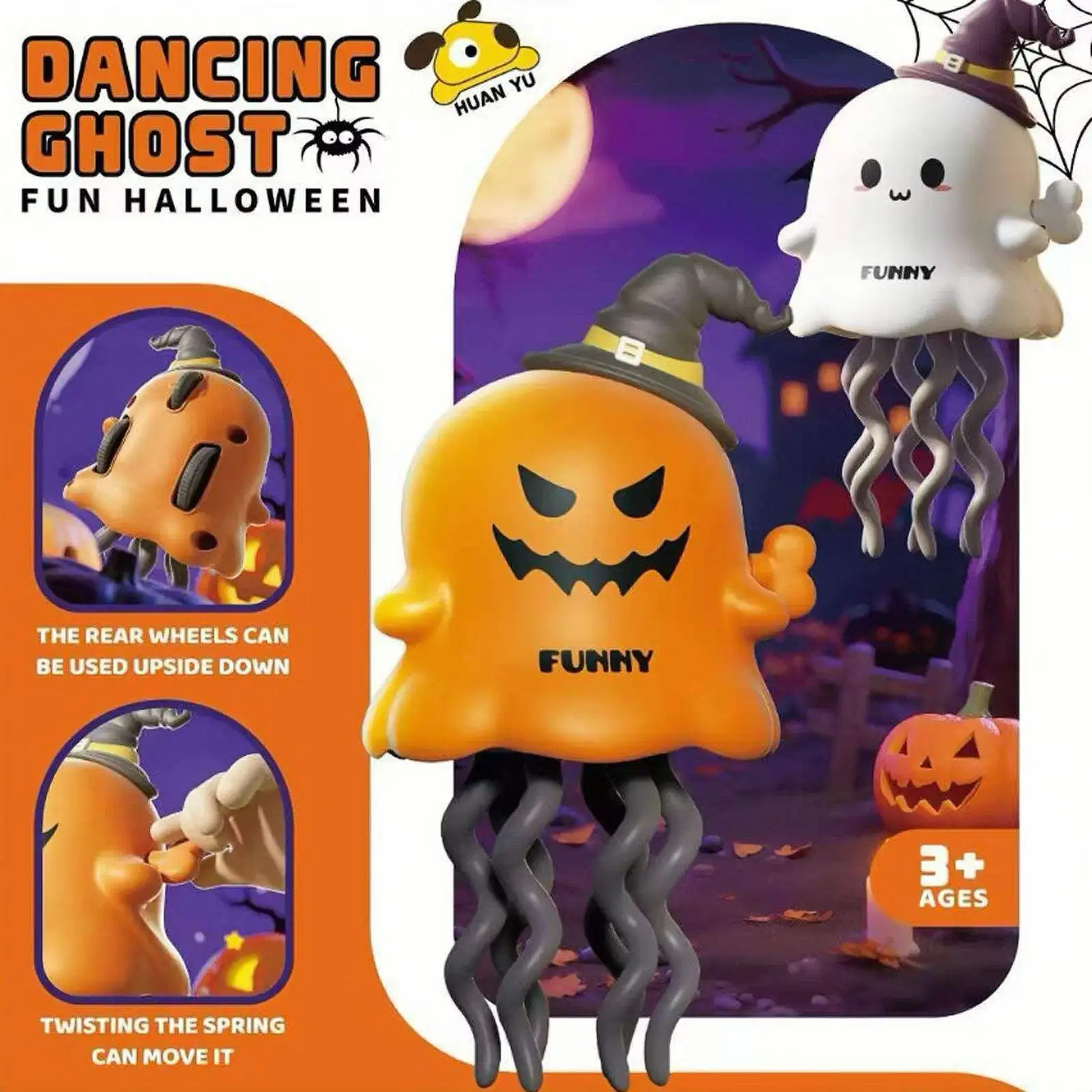 Halloween, Christmas Toys - Dancing Ghosts, Pumpkin Clocks, Characters, Fun, Soothing and Relaxing Mischief Props, Holiday Gifts