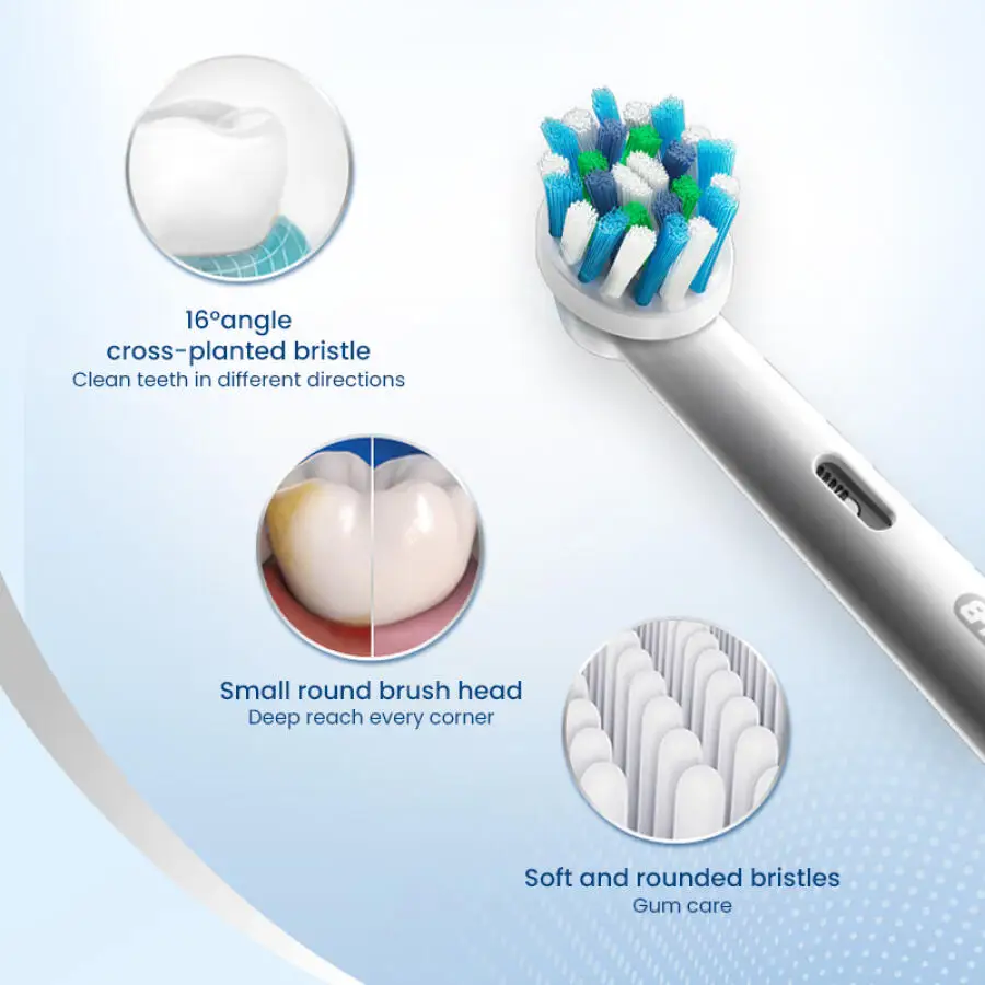 Oral-B D12 Electric Toothbrush Full Waterproof Body Anti-Slip Grip Deep Clean Comes With 8 Brush Heads For Up To 2 Years Of Use