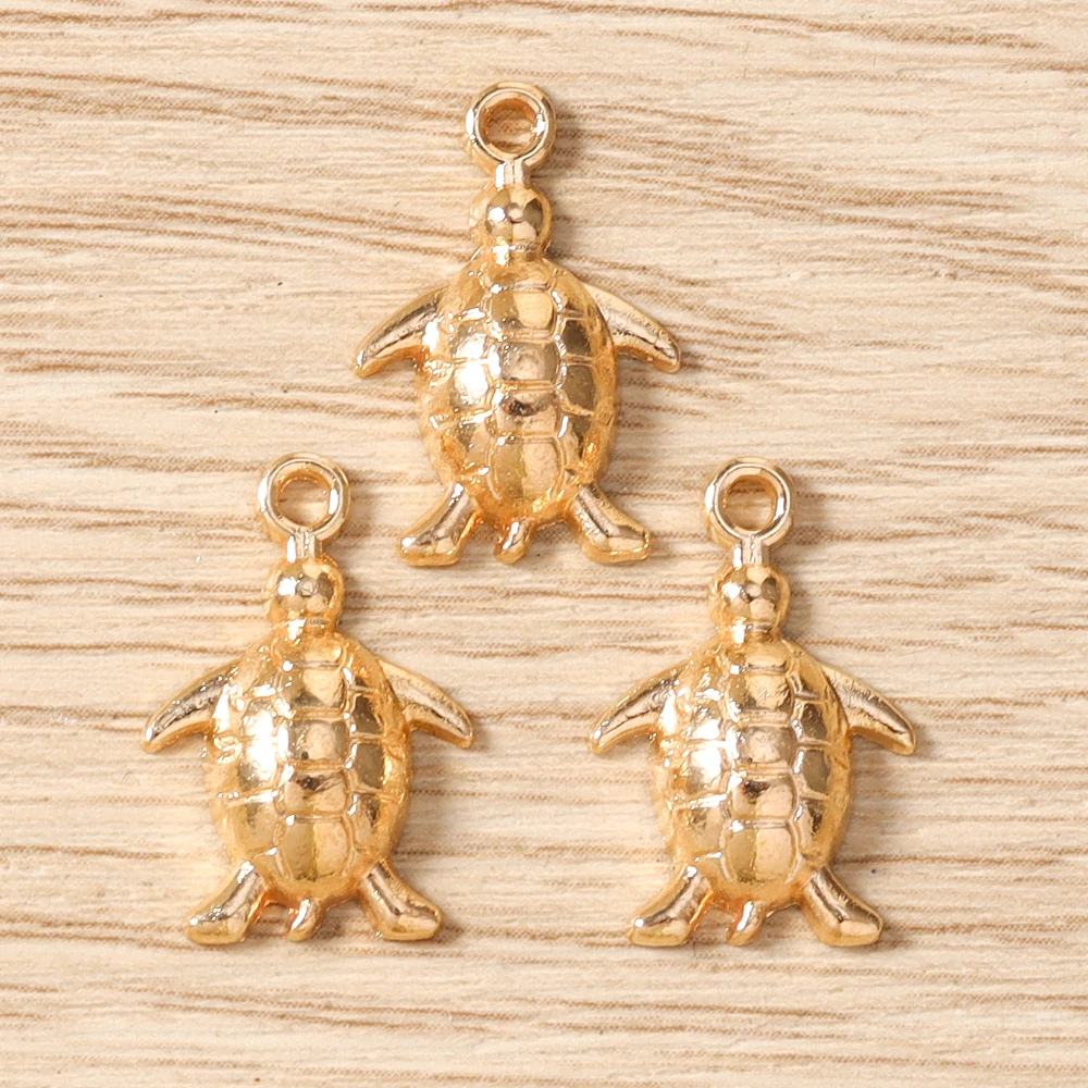 Tusember 10 Stück Anhänger aus Legierung in Goldfarbe mit Seestern-, Hummer- und Muschelmotiven für die Schmuckherstellung, Ohrringe, Halsketten, DIY-Zubehör – Detail 9
