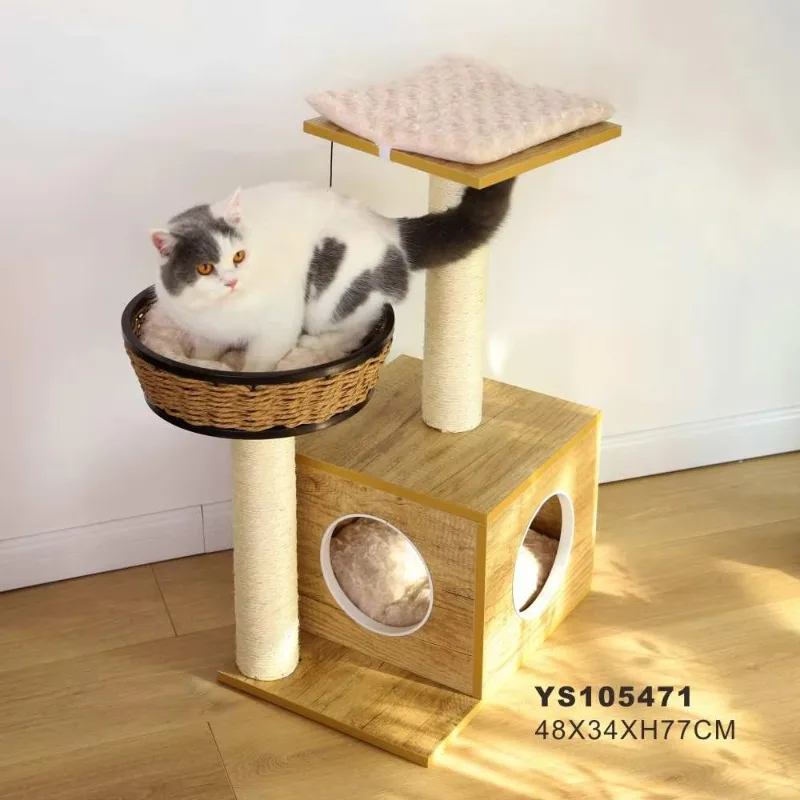 Luxury Wood Style Cat House Furniture Cat Trees Cat Tree Condo