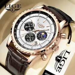 LIGE New Mens Watches Top Brand Luxury Men Wrist Watch Leather Quartz Watch Sports Waterproof Male Clock Relogio Masculino+Box