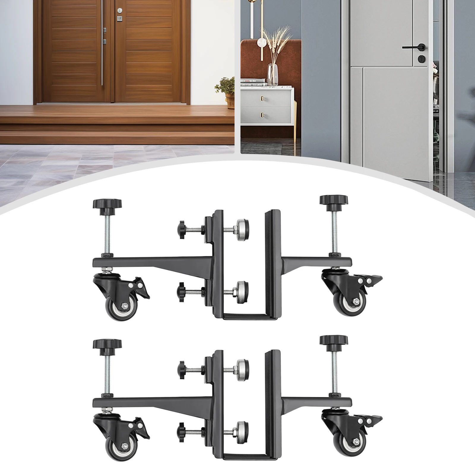 

2-piece Set Iron Door Installation Tool, Door Mounting Tool Kit With Adjustable Pressure Plate Holder, Door Installation Kit For Doors 1-2.375in Thick