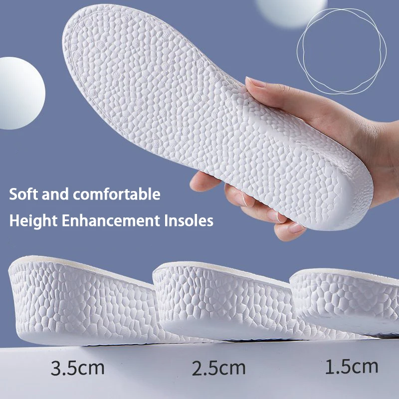 زوج واحد من النعال الداخلية لزيادة الارتفاع للرجال والنساء، نعال رياضية ممتصة للصدمات، نعال مرنة لدعم القوس، نعل مريح