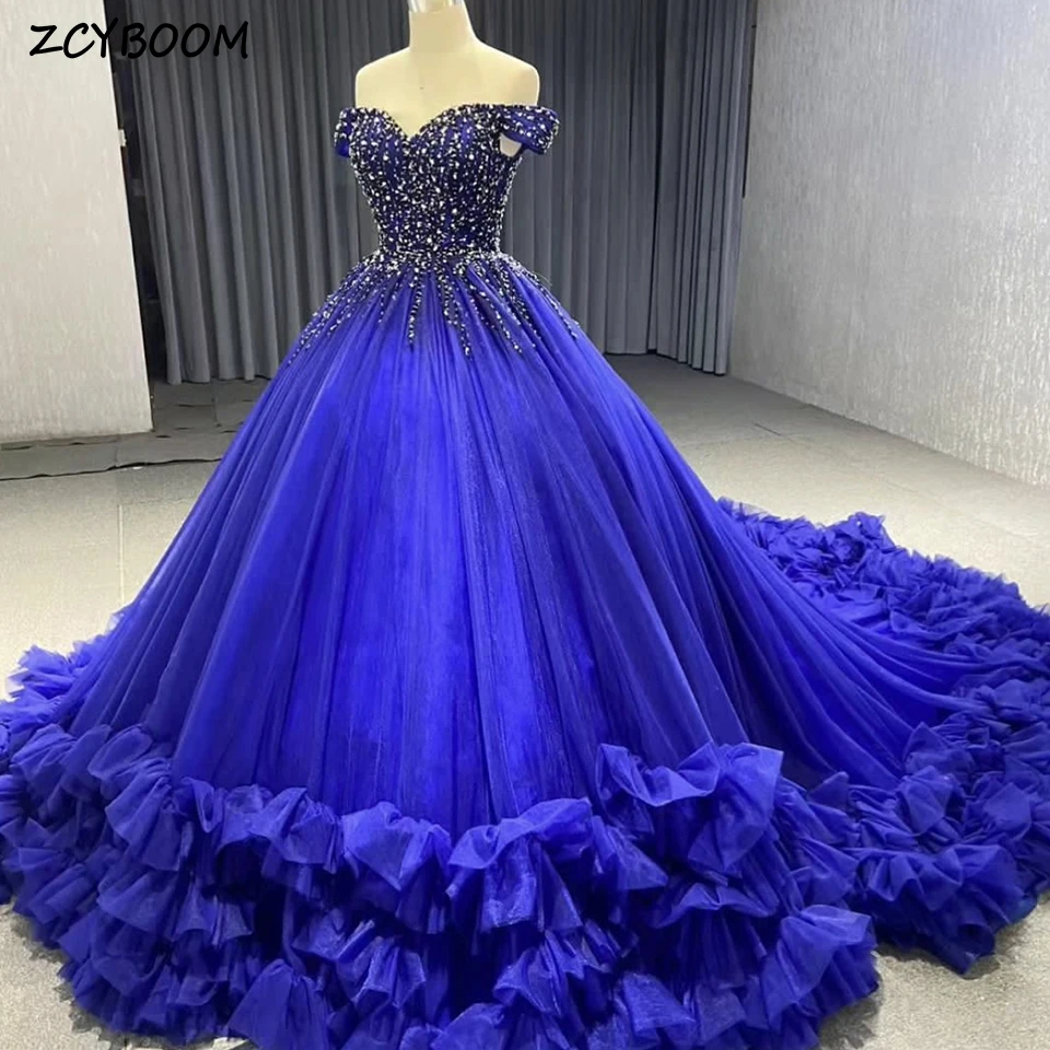 

Gorgeous Sweetheart Sequin Off The Shoulder Evening Dress 2025 Ball Gown Sleeveless Floor Length Sweep Train Quinceanera Dresses