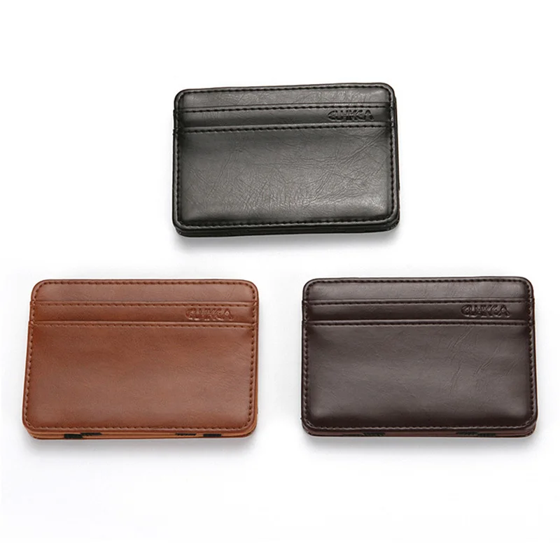 Fashion Men Slim Wallet Male Ultra Thin Short Men Magic Wallet Money Cash Card Holder Purse